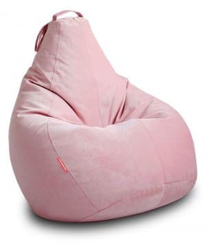 Розовое кресло-мешок из вельвета Босс Пудра, Роуз